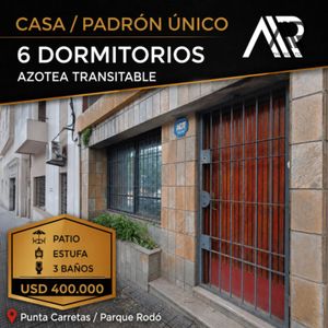 Casa En Venta De 6 Dormitorios En Pta Carretas/pque Rodó
