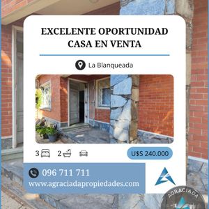 Casa En Venta C/ Cochera En La Blanqueada