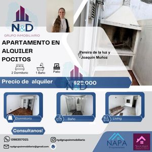 Alquiler Dos Dormitorios Con Patio Y Parrillero En Pocitos