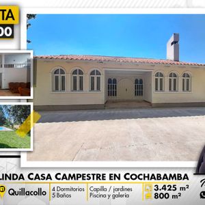 Linda Casa De Campo En Venta Quillacollo Cochabamba