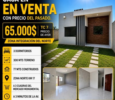 Casa Economica En Venta En Zona Norte