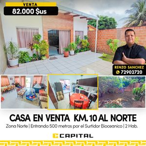 Casa En Venta Km.10 Zona Norte / A 3 Cuadras De La Av. Banzer