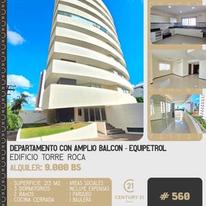 Departamento En Alquiler - Torre Roca Equipetrol