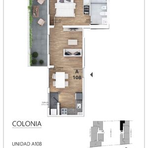 -apartamento Un Dormitorio Con Terraza Amplia, Tres Cruces.