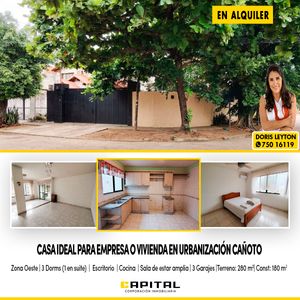Casa En Alquiler Para Oficina Zona Oeste