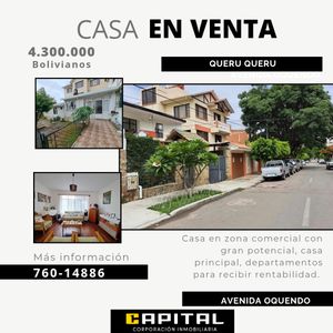 Casa En Venta A Precio De Terreno En Queru Queru, Cochabmba