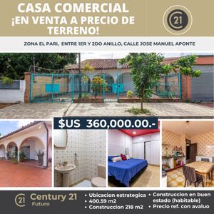 Casa Comercial A Precio De Terreno En Venta 
