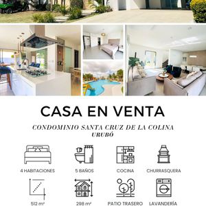 Casa De Lujo En Venta - Condominio Santa Cruz De La Colina (urubo)