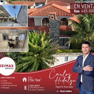 Casa En Venta Av. Alemana 3er Anillo, Zona Norte 