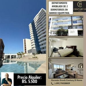 En Equipetrol, En Alquiler Departamento Amoblado De 2 Dormitorios