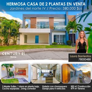Hermosa Casa En Venta En Condominio Jardines Del Norte IV