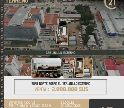 Terreno En Venta Sobre Avenida Tercer Anillo