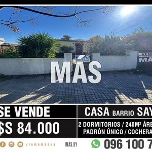 Casa Venta Cochera Sayago Montevideo Imas.uy Lm *