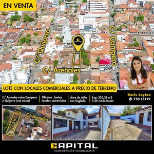 Terreno Centrico Con Locales Comerciales En Venta