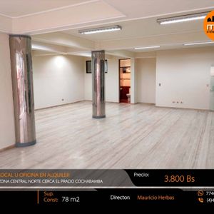 Amplio Local U Oficina Planta Baja En Alquiler Cerca El Prado Cochabamba