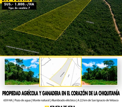 Propiedad Agricola-ganadera En Venta En La Chiquitania