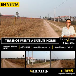 Oferta, Terrenos En Venta Frente A Satelite Norte, Santa Cruz