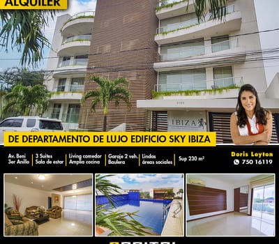 Departamento Amoblado De 3  Suites Edificio Ibiza