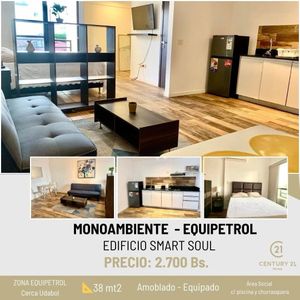 A Solo Bs 2.700, En Equipetrol Monoambiente Amoblado