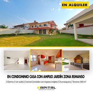 Casa En Alquiler En Condominio Zona El Remanso