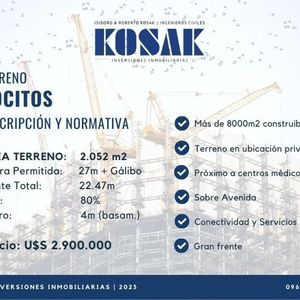 Gran Terreno En Pocitos Sobre Avenida
