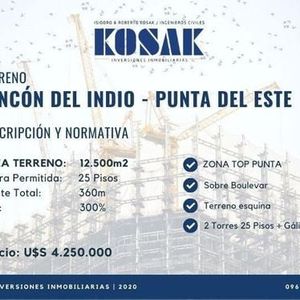 Gran Terreno Esquina En Rincón Del Indio