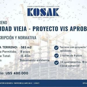 Terreno Vis Con Proyecto Aprobado En Ciudad Vieja