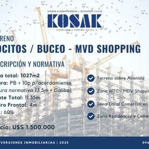 Terreno Sobre Avenida En Pocitos Buceo