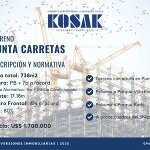 Terreno En Venta En Punta Carretas