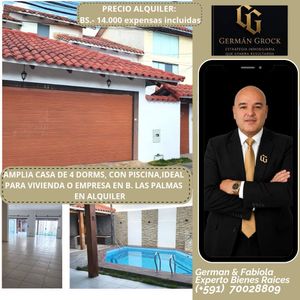 En B. Las Palmas,casa Amplia 4 Dorms  Y Con Piscina En Alquiler