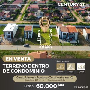 Terreno En Venta En Condominio Zona Norte