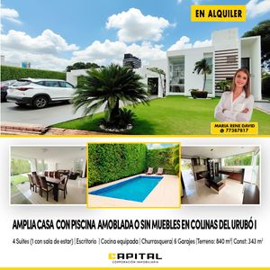 Amplia Casa Amoblada En Alquiler – Colinas Del Urubo I