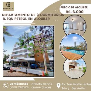 Amplio Departamento De 3 Dorm.barrio Equipetrol