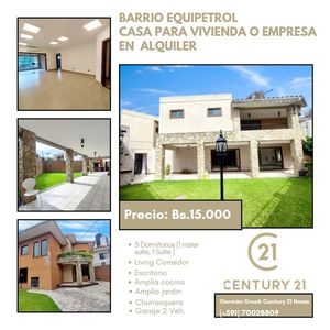 En Equipetrol,amplia Casa Para Vivienda O Empresa En Alquiler