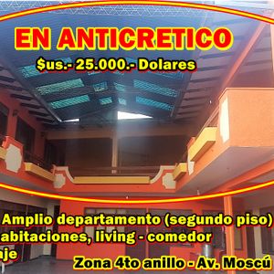 Departamento En Anticretico $us. 25.000.-(zona Av. Moscu 4to Ani)