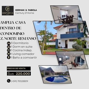 Espectacular Casa De 2 Pisos, Dentro De Condominio,z. Norte Remanso En Venta