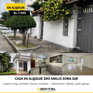 Amplia Casa En Alquiler En Zona Sur