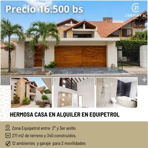 Casa Amplia En Alquiler,equipetrol