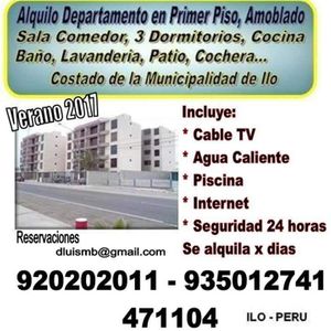 Se Alquila Dpto Amoblado Ilo - Peru