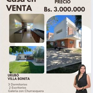 Amplia Casa En Venta O Alquiler Urubo- Villa Bonita