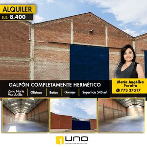 Galpón En Alquiler Zona Norte 