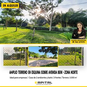 Sobre Av. Beni Alquilo Amplio Terreno