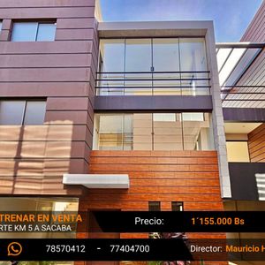 Estrene Casa En Venta 3 Plantas 4 Dorm. Condominio Zona Quintanilla Sacaba 