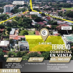 Terreno Comercial Zona Oeste En Venta