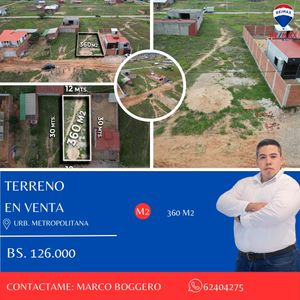 ¡gran Oportunidad! Terreno En Urbanización Metropolitana, Zona En Crecimiento"