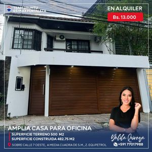 Casa En Equipetrol En Alquiler