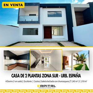 Urbanizacion España – Vendo Casa De 4 Habitaciones + 1 Escritorio