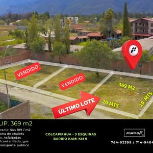 último Terreno De Futuro Residencial Colcapirhua Km 9 Prox. 4 Esquinas