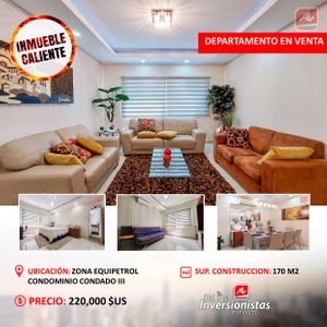 Departamento En Venta De 4 Habitaciones En Equipetrol