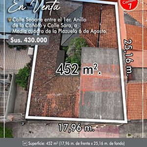 Terreno Comercial En Venta Zona Centro Calle Seoana Proximo Al 1er Anillo De La Cañoto